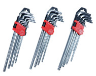 Set di 27 chiavi a L esagonali, torx e torx con foro