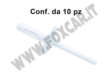 Rivetto in plastica bianco 6x22 mm per BMW