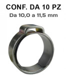 Fascette pinzabili a orecchio da 10,0 a 11,5 mm e banda 6 mm