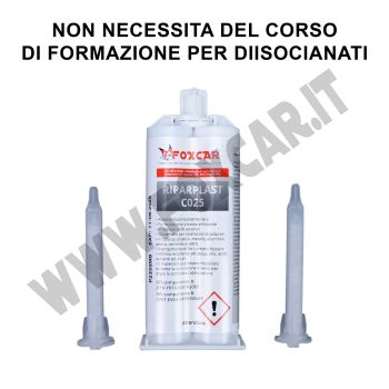 Adesivo bicomponente nero formulazione a bassa emissione per la riparazione di plastiche, solido in 180 secondi